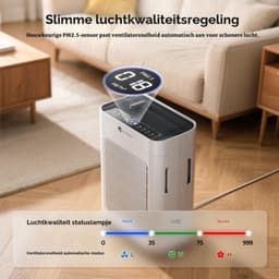 Luchtreiniger HEPA-Filter - Dubbele Zuigkracht 42,5 W - Voor 100 m² - Wit - Draagbare Luchtzuiveraar — thumbnail 5