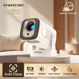 Prime Home Mini projector - Beamer projector - Mini projector 4k - Native 1080P - Android 11 Dual WiFi Bluetooth 5.4 - Autofocus Keystone - 330 ANSI Thuisbioscoop - Wit — thumbnail 2