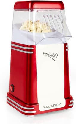 Popcornmachine Hetelucht - Gezonde Snackmaker - Snacks Maken - Olievrij Poppen - 19 Liter - Rood — thumbnail 1