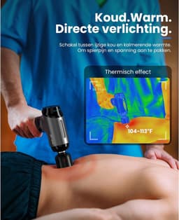 Massagepistool - Warmte- en Koelfunctie - 10 mm Amplitude voor Diepe Spiermassage - Draadloos Percussiemassageapparaat met 4000 mAh Batterij en USB-C - Stil Massageapparaat voor Rug, Nek, Schouders, Armen en Benen - Voor Sport en Ontspanning — thumbnail 2
