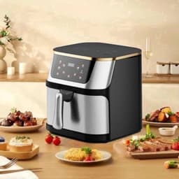 Airfryer - XXL – Heteluchtfriteuse – 2400W/2800W – 8L - RVS & Touchscreen – Multifunctionele Elektrische Friteuse - Olievrij Frituren - Zwart — thumbnail 5