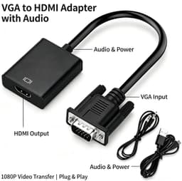 VGA naar HDMI Adapter 1080p met Audio Jack voor Oude PC Laptop en Beamer — thumbnail 2