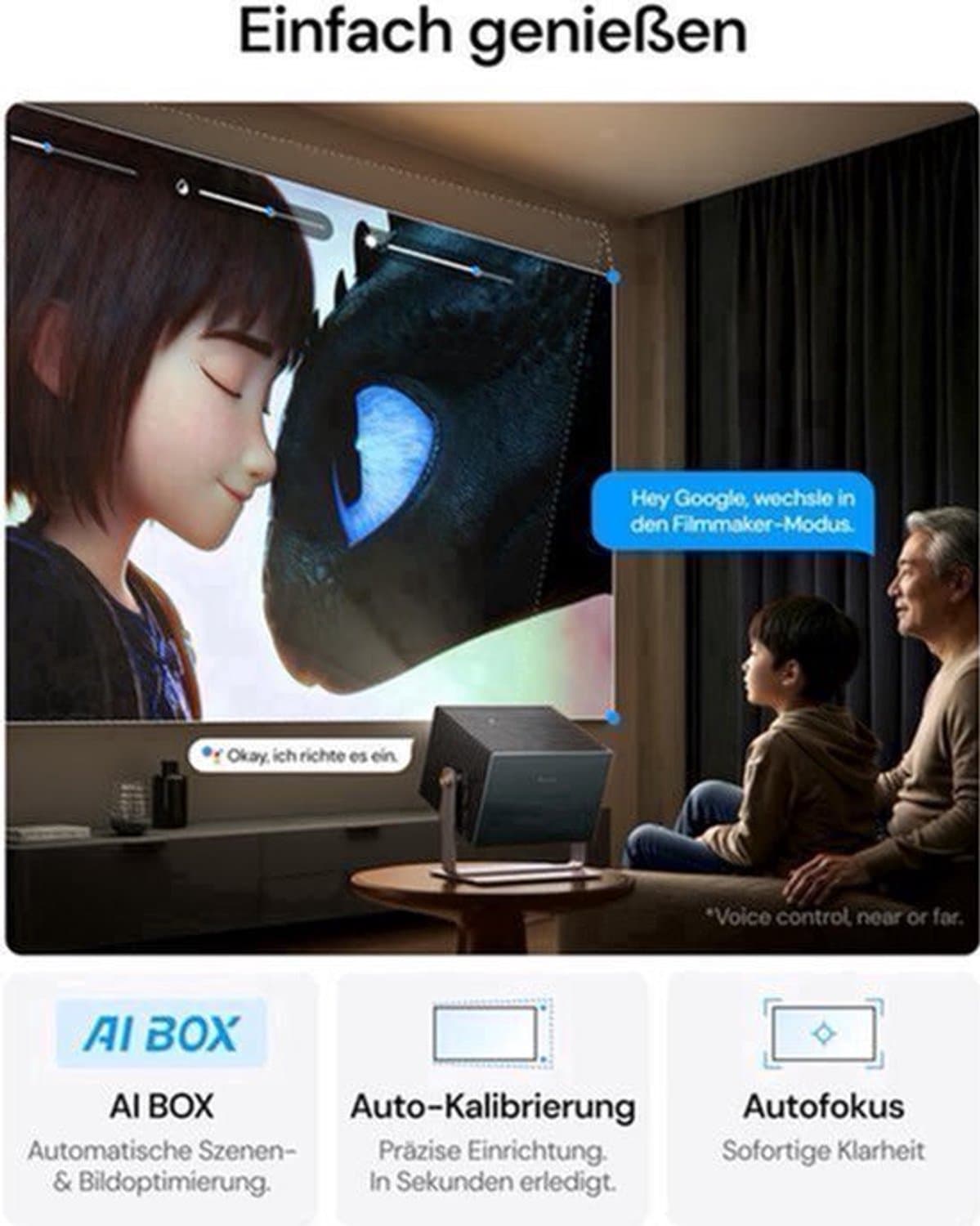 Beamer Enige Uitvoering - 15000:1 Contrast - 4K UHD Resolutie - LED DLP - Voor Thuisbioscoop En Gaming — afbeelding 1