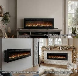 Elektrische Open Haard 91,5 cm Breed - 1500 Watt Vermogen - Zwart Glas Kunststof Metaal - Modern Decoratief Verwarmingselement — thumbnail 4