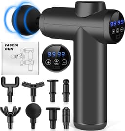 Mini-spiermassagegeweer, ultrastil massagegeweer, 99 snelheden, 8 massagekoppen, LCD-scherm, draagbare elektrische stimulators om spierpijn te verlichten — thumbnail 1