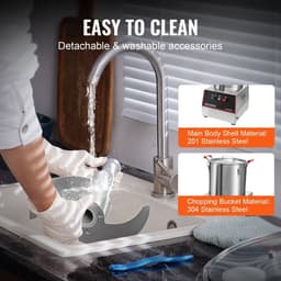 Groente- en fruitsnijder - Elektrische Horeca Multisnijder - 1400 W - 17,62 L Capaciteit - RVS Behuizing - Bediening met Drukknoppen — thumbnail 4