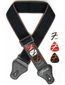Finesse Gitaarband met Plectrumhouders - Verstelbaar - Katoen - Akoestische & Elektrische Gitaar - Gitaarriem - Gitaar Strap - Guitar Strap — thumbnail 1