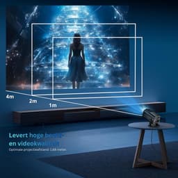 Mini Beamer - Film Projector met Bluetooth - Draagbare Beamer - 4K Kwaliteit - Zwart — thumbnail 2