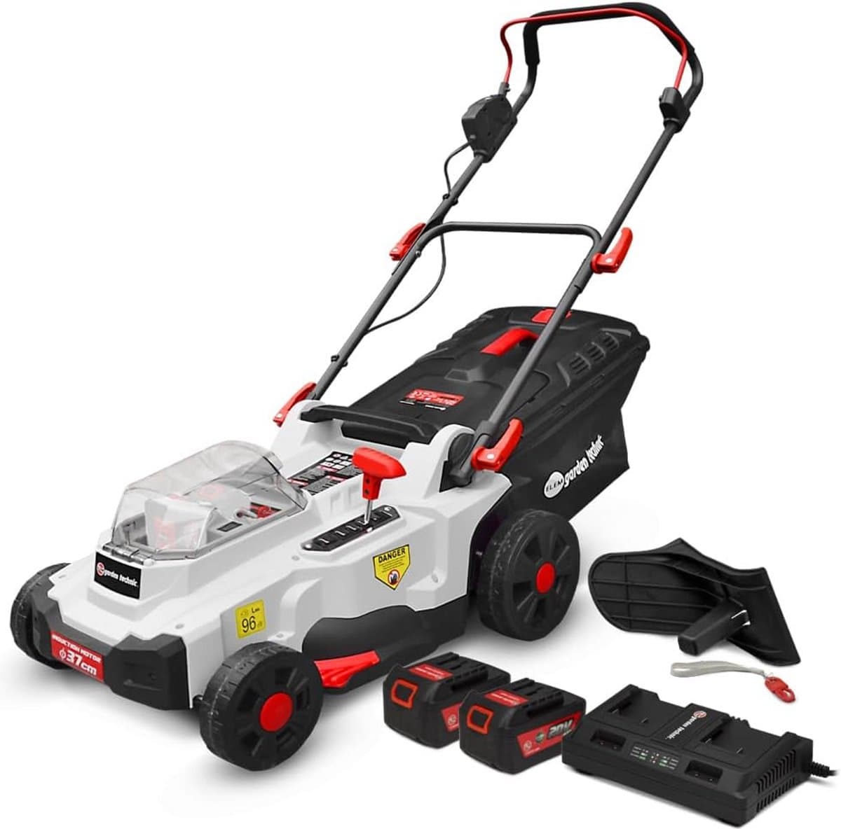 Draadloze Grasmaaier 40V (2x20V) Inclusief 2 Accu's & Oplader - 37cm Maaibreedte — afbeelding 1