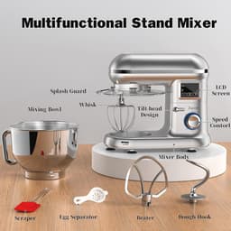 Keukenmachine 1500 W - Multifunctionele Keukenrobot met 5,5 l en LCD-display - Kneedmachine met 6 snelheden — thumbnail 5