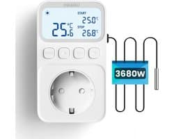 Programmeerbare Plug-in Thermostaat met Timer - Temperatuurregelaar voor Koelen en Verwarming