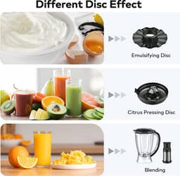 Royal Swiss® Foodprocessor 5-in-1 – 550W – Keukenmachine met Blender, Hakmolen, Citruspers & Snij-/Raspbladen – 2 Snelheden + Pulse – Black Edition — thumbnail 5