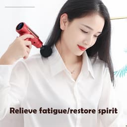 massage gun- massage apparaat- massagegun- Deep Tissue Massage Gun - Draagbare elektrische spiermassager - Massager met hoge intensiteit - Pijnverlichting - Wordt geleverd met 4 accessoires - Ondersteunt LCD-scherm en meerdere instellingen (grijs) — thumbnail 3