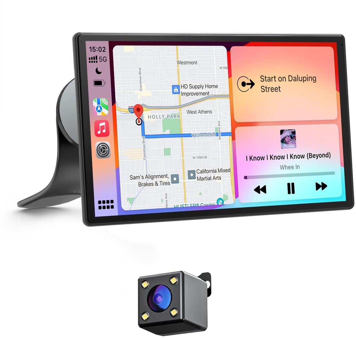 RC07 Geschikt voor Carplay Scherm 9 Inch - Geschikt voor Android Auto Scherm - Geschikt voor Apple Carplay - Navigatiesysteem Auto - HD Achteruitrijcamera - Touchscreen - AUX - FM - Universeel - bluetooth & wifi – Zwart — afbeelding 1