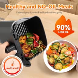 Compacte Luchtfriteuse - Kleine Airfryer - Gezond Koken - Eenvoudig Touch Display - 3 Kwarts - Zwart — thumbnail 2
