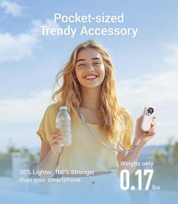 Draagbare Handheld Turboventilator - Oplaadbare Mini-v fan met LED-display en 5 Windstanden voor Buiten en Vakantie — thumbnail 5