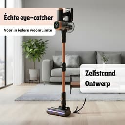 BambiClean Steelstofzuiger met extra Accu - Draadloos Zonder Zak - 30kPa Zuigkracht - LED Vuildetectie - Snoerloze Stofzuiger op Accu — thumbnail 5