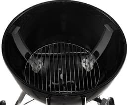 Mustang Gourmet Kettle Houtskoolbarbecue – Ø 43,5 cm – Compacte BBQ met thermometer, RVS grillrooster, asopvang en wielen – Voor tuin, of camping – Stijlvol geëmailleerd staal — thumbnail 2