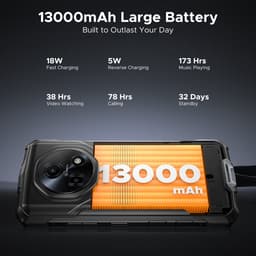 DOOGEE Fire 5 Ultra - Smartphone - Robuuste Smartphone - 36GB RAM + 128GB ROM/2TB TF - Android 16 - 13000mAh/18W - 6,6 inch 90Hz Scherm - IP68 Waterdicht - 1200LM Kampeerlamp - Gemini AI - NFC & GPS - Face ID - Groen — thumbnail 5