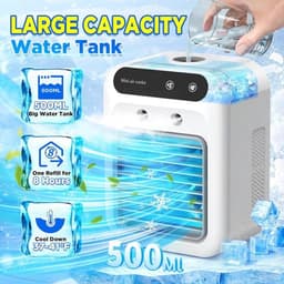 Draagbare 3-in-1 airconditioner - ventilator - luchtbevochtiger - met waterreservoir van 500 ml — thumbnail 2