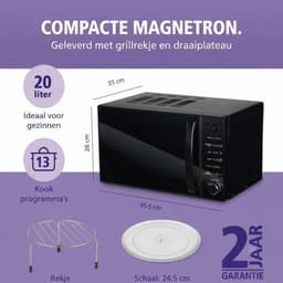 Magnetron - Vrijstaand - Airfryer - Zwart - 10cm x 10cm x 10cm — thumbnail 2