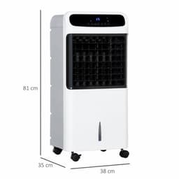 Sogiol® Aircooler - 4-in-1 verdamping sluchtkoeler - Draagbare Airconditioner - 12L Watertank - voor 25-35 m² - met Afstandsbediening & 12-uurs Timer - Wit — thumbnail 2