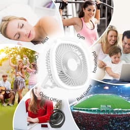 Oplaadbare campingventilator met led-lantaarn – draagbare ventilator voor tenten en buiten — thumbnail 5
