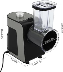 Elektrische Groentesnijder - Automatische Keukenmachine - Snel Groenten Snijden - 10 Verschillende Messen - 1000 Watt Motor - Zwart — thumbnail 5
