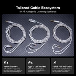 Kiwi Ears Belle - In-Ear Monitors - IEM - 10 mm DLC Dynamische Driver - Audiofiele Oordoppen - Verwisselbare Kabel - 3,5 mm - Zilver — thumbnail 3