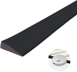 drempelophelling, 5,5 x 1,6 x 100 cm, stoeprandoprijplaat, pvc zuigrobot, drempelopdruk, overgangsrails, zelfklevend, drempeloprit voor rolstoel, kinderwagen, rollator & e-scooter, zwart — thumbnail 1