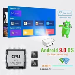 Byintek - K45 - Beamer - Projector Beamer - Mini Meamer - 4k - Full HD 1080P - 1920x1080dpi - Automatische focus - met WiFi - 950ANSI Lumens - Wit — thumbnail 3
