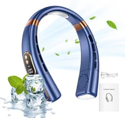 Opvouwbare nekventilator, draagbare nekventilator, USB-ventilator, ventilator zonder bladen, ingebouwde 4000mAh-batterij, geschikt voor thuis, op kantoor, op reis en buitenactiviteiten. — thumbnail 1