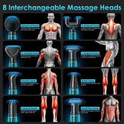 Massage Gun - Spierherstel Apparaat - Spierpijn Verlichting - 99 Snelheden 8 Koppen - 29900 RPM - Zwart — thumbnail 3