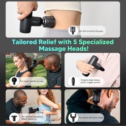 Mini Massagepistool - Spierontspanner Draagbaar - Herstel Bevorderen - Warmte en Koude - 95 x 4 x 14 cm - Zwart — thumbnail 3