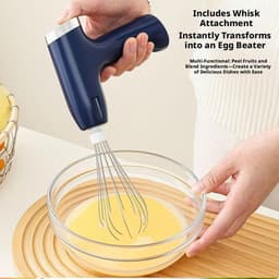 Elektrische Fruit Schilmachine - Keuken Gadget - Snel Ingrediënten Voorbereiden - Met Garde Opzetstuk - 195 x 24 cm - Blauw — thumbnail 5