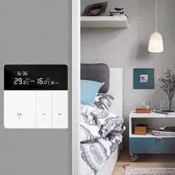 Slimme Thermostaat - Temperatuurregelaar Verwarming - Energie Besparen - App en Spraakbesturing - 86x86mm - Wit — thumbnail 4