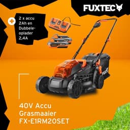 Accu grasmaaier - Elektrische maaier - Gazon onderhoud - Inclusief accu's - 33cm maaibreedte - Zwart — thumbnail 4