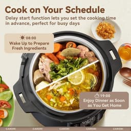Elektrische Snelkookpan - Multicooker Fornuis - Snel Koken - 12-in-1 Functionaliteit - 8 Liter Capaciteit - Zwart — thumbnail 2