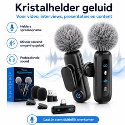 Montzys® Draadloze Microfoon Set - Lavalier & Dasspeld - USB-C & Lightning - Lange Batterij & Draadloos - Plug & Play — thumbnail 5