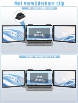 KAD® Portable Monitor - Dubbele Monitor - Draagbare Monitor - Draagbaar Scherm - Zwart - 1cm x 34cm x 21cm — thumbnail 2