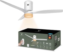 Varin® Smart Plafondventilator met verlichting - Ø 132cm - Wit - LED CCT 18W - Super stil 20dB - 6 snelheden - Woonkamer - Slaapkamer - Tuya WiFi - App & Afstandsbediening — thumbnail 1