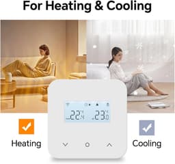 Slimme thermostaat - Wifi verwarming - Energie besparen - Dagelijkse programmering - 85x85x20 mm - Wit — thumbnail 5