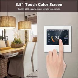 Slimme Thermostaat - Temperatuurregelaar - Energie Besparen - Wifi Bediening - 3.5 Inch Scherm - Zwart — thumbnail 4