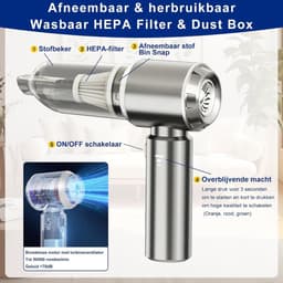 Zavio® Auto Stofzuiger - Kruimeldief - Handstofzuiger — thumbnail 3