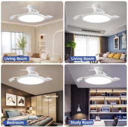 Archi Plafondventilator LED-Lamp – Ventilatie - 6 Snelheden – Dimbaar – App & Afstandsbediening – 3 Lichtkleuren - Intrekbare bladen — thumbnail 3