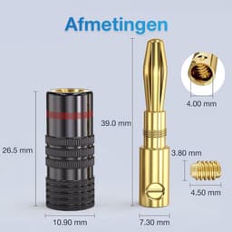 Qost - Banaanstekker - 8 Stuks - Gold Plated - Banaan Stekker - Luidspreker Stekker – Voor Versterker & Speakers — thumbnail 3