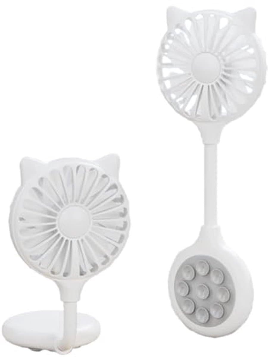 Mini-ventilator USB-oplaadbaar met 3 snelheden en zuignappen voor telefoon en tafel — afbeelding 1