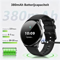 Blackview Smartwatch Dames - AMOLED Smartwatches Heren - Smartwatch Stappenteller Horloge - Sporthorloge - Activity Tracker - Hartslagmeter - Saturatiemeter - Bellen | Oproepen - Hartslag - SpO2 - Geschikt voor iOS/Android - Zwart — thumbnail 2