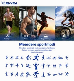 Evy24 GPS Smartwatch Amoled Pro - Sporthorloge Heren & Dames - Zelfstandige GPS/GNSS - Waterdicht - Belfunctie - Zaklamp - Kompas - Hoogtemeter - Barometer - 100+ Sportmodi - Outdoor - Zwart — thumbnail 2