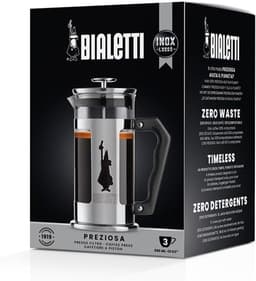 SnelShoppen - Franse Persfilter Koffie- en Theepot, Roestvrijstalen Koffiemaker, Vaatwasmachinebestendig, 350 ml voor 3 Kopjes, Borosilicaatglas Koffi — thumbnail 3